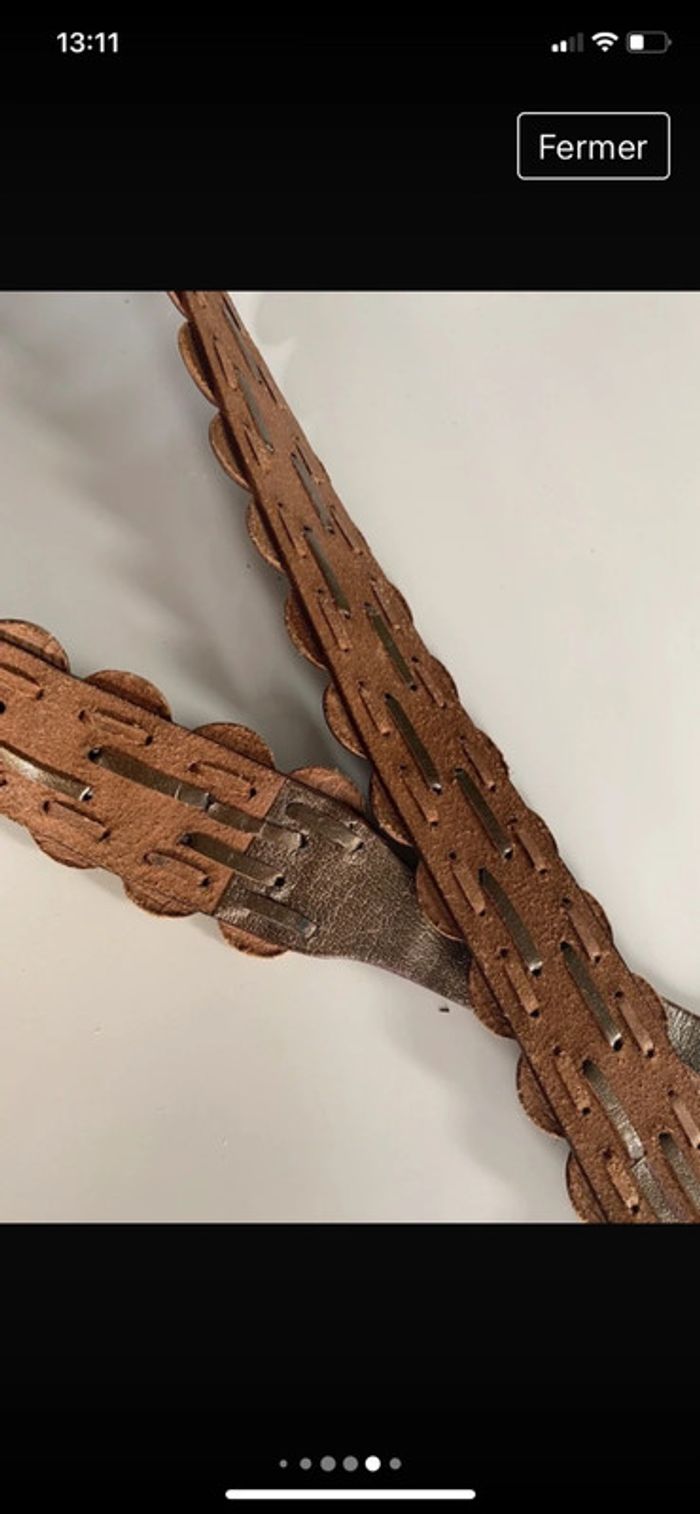 Ceinture en cuir bronze - photo numéro 5