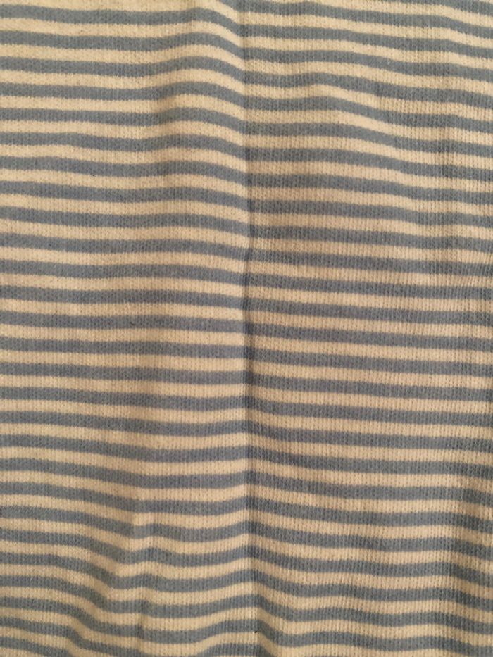 Marinière, ouverture avant , mixte 12 mois 100% coton turquoise blanc - photo numéro 4