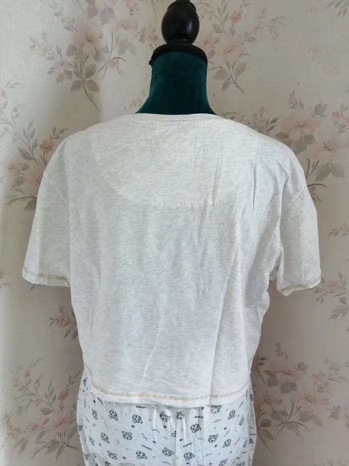 Ensemble de pyjama Tee-shirt et pantalon beige à motifs tête jaguar / cendored / (M-L) - photo numéro 4