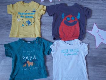 Lot 4 tee-shirts 3 mois