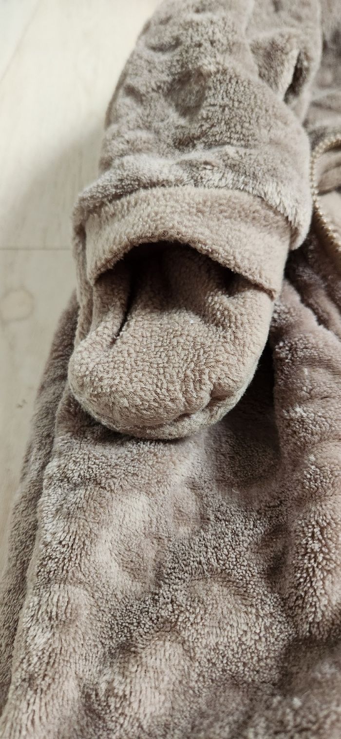 Combinaison chaude marron ours 🐻 taille 68 (6 mois) - photo numéro 3