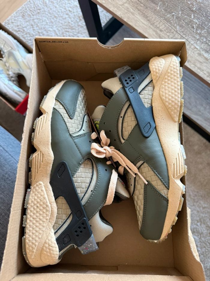Nike air huarache crater prm verte et beige - photo numéro 11