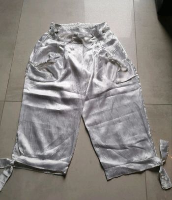 Pantacourt blanc femme S 36 NEUF