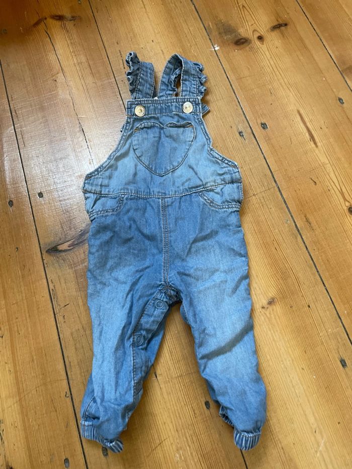 Salopette jean 4/6 mois