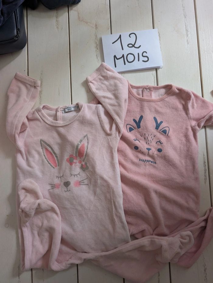 Lot 2 pyjamas bébé fille 12 mois