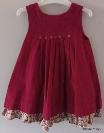 Robe de couleur bordeaux de marque Zara Baby - 9/12 mois (78 cm)