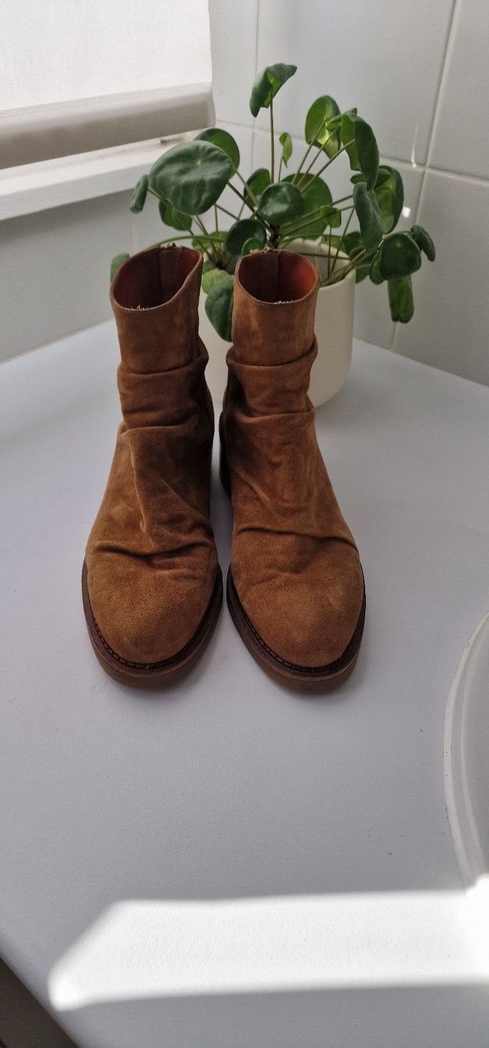 Boots en daim camel - photo numéro 2