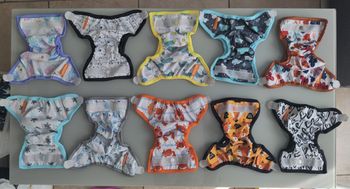 Lot 13 couches lavables et 40 inserts NB