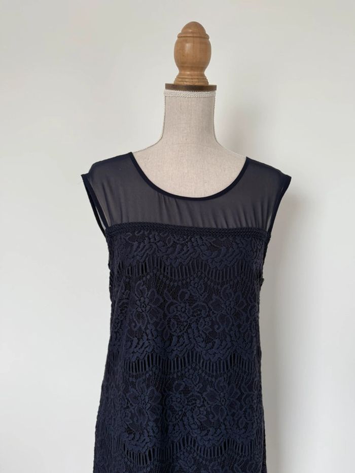 Robe bretelles tunique bleu marine Kleid dress Vestido Vestito jurk jumpsuit femme donna woman - photo numéro 4
