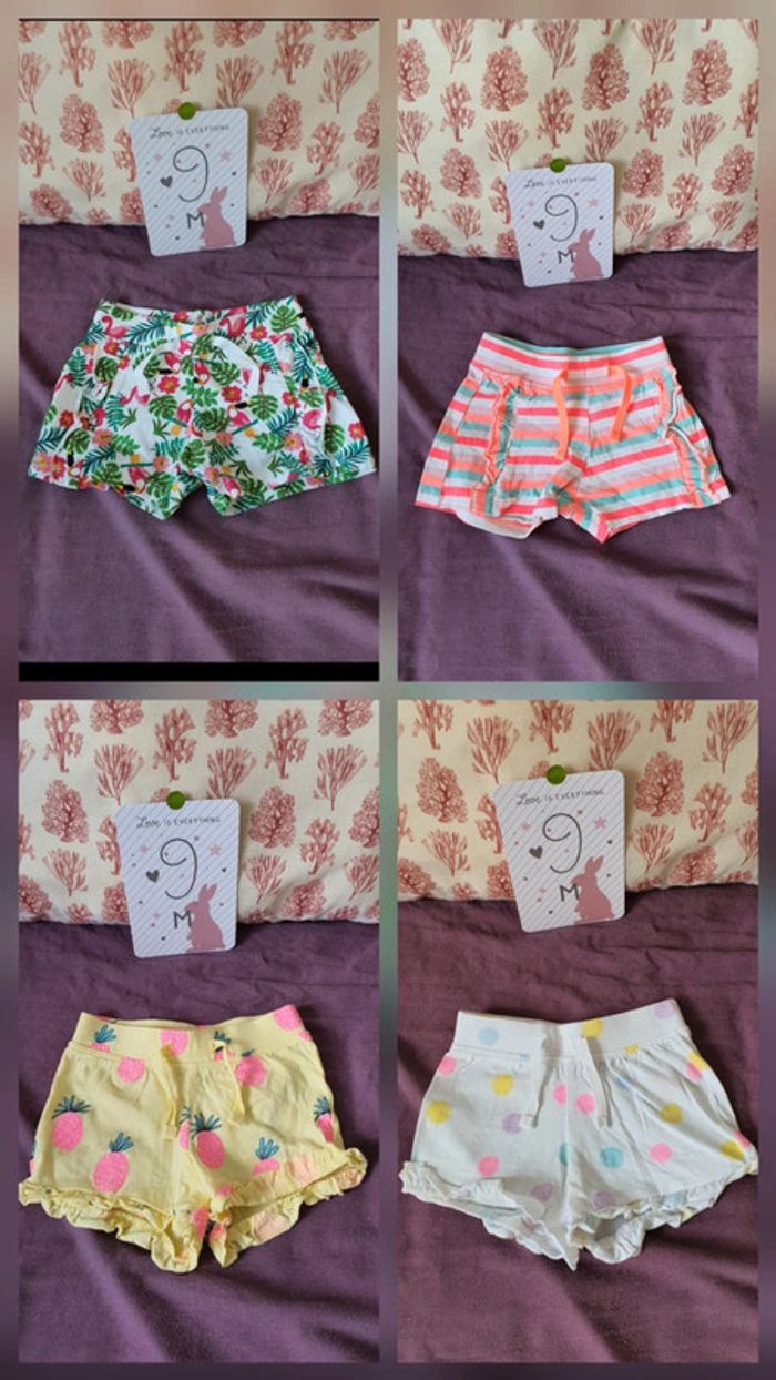Lot de 4 short 🍍 9 mois