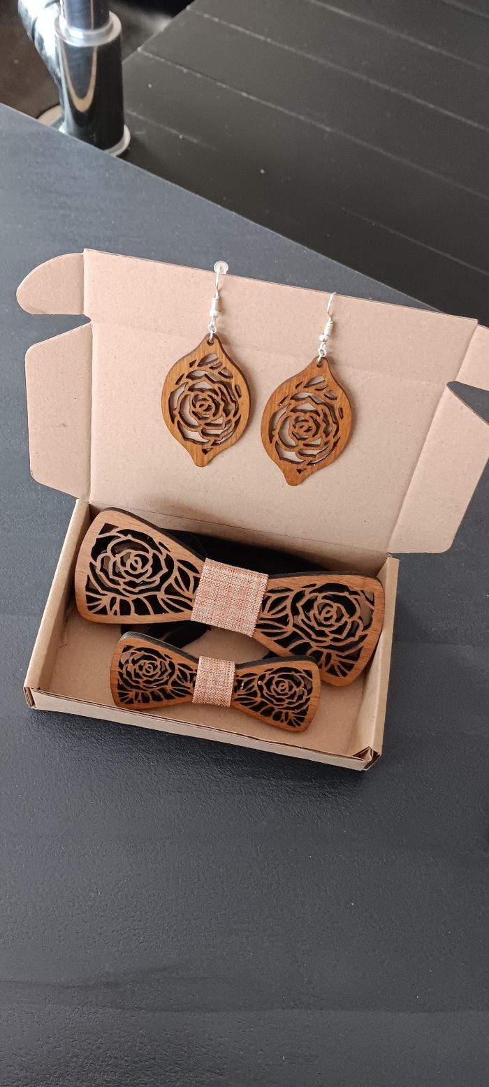 Noeud papillon bois personnalisable - photo numéro 2