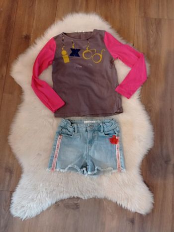 Ensemble fille 5 ans short bohème in extenso + t-shirt ixoo