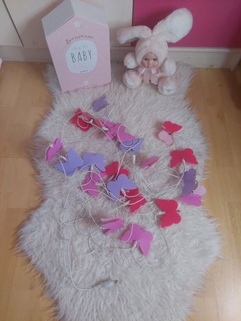 Guirlande lumineuse chambre fille papillons rose/mauve BE 🦋