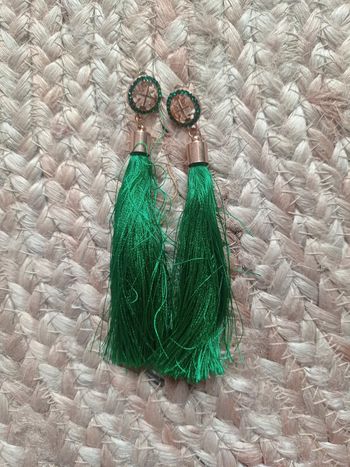 Boucles d'oreilles pampilles vert émeraude 🔄