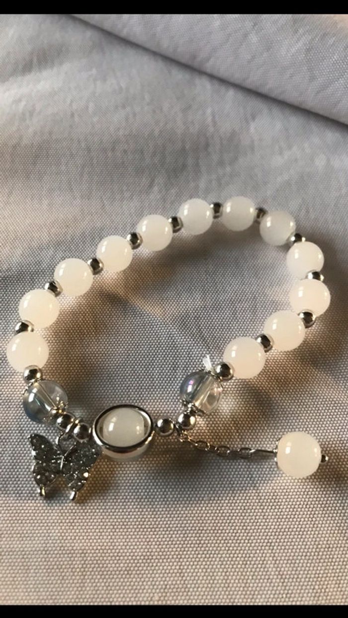 Magnifique bracelet , strass avec perles et papillon - photo numéro 8