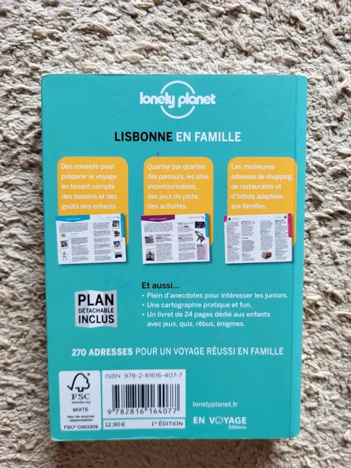 Guide de voyage "Lisbonne, partir en famille" Lonely Planet - avec Livret de jeux et plan - photo numéro 3