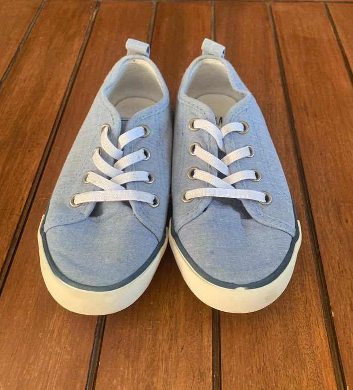 Tennis en textile bleu chiné 👟
