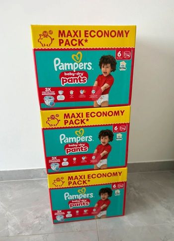 Couches Pampers taille 6 pants lot de 3 cartons 👍 ENVOI RAPIDE 
