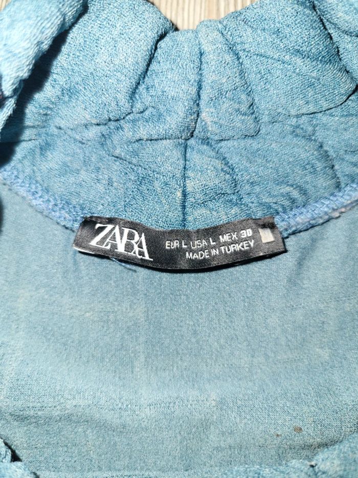 Pull zara bleu canard taille L - photo numéro 3