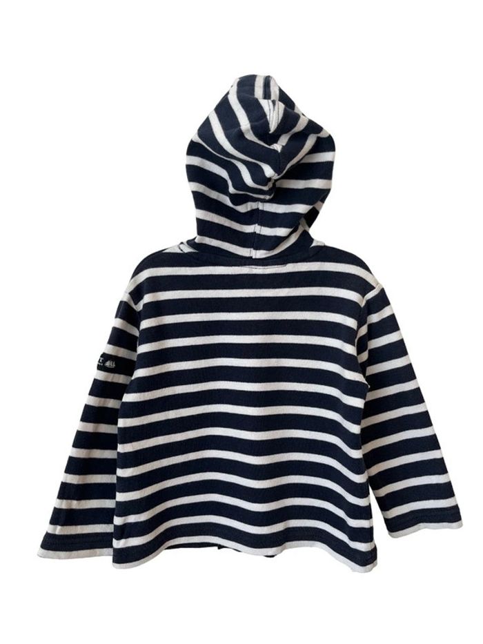 Sweat zippé à capuche marine rayé - Hublot 12 mois / 1 an - photo numéro 8