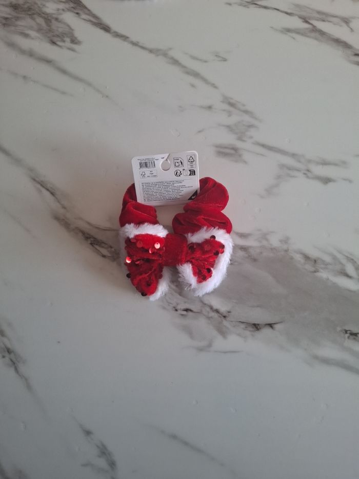 Chouchou Noël Velours rouge - photo numéro 2