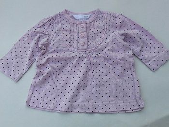 Tshirt ML rose à pois 6M H&M