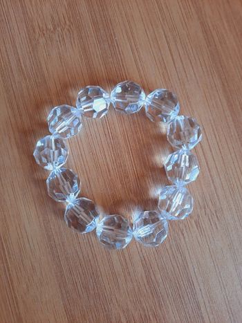 Bracelet perles facettes transparent