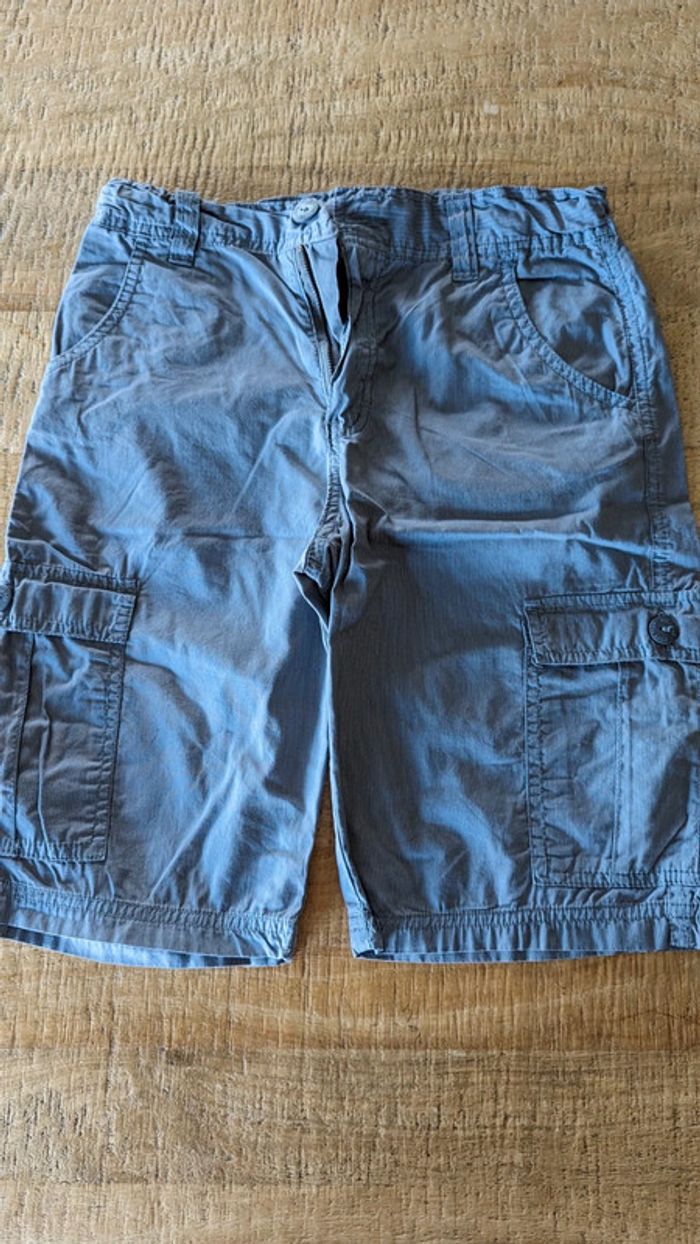 Lot de 2 shorts beige et bleu + bretelles amovibles - photo numéro 6