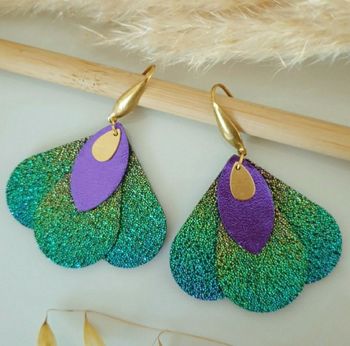 Boucles d'oreilles inspiration peacok 🦚