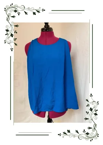 Top blouse sans manches top secret bleu T 36