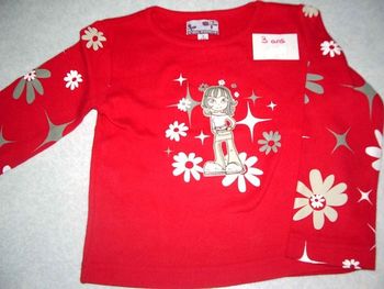 Maillot manches longues rouge imprimé