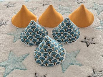 Lot de 6 tipis ~ cônes a pipi Éventails 💛 Moutarde