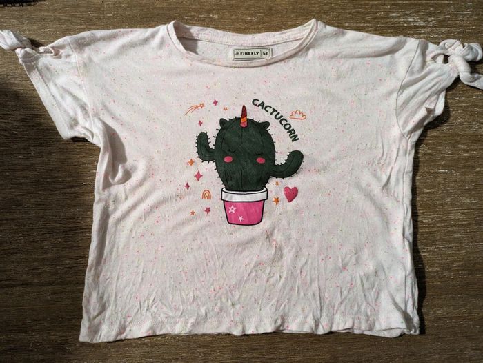 T-shirt court crop top 5 ans cactus licorne rose intersport