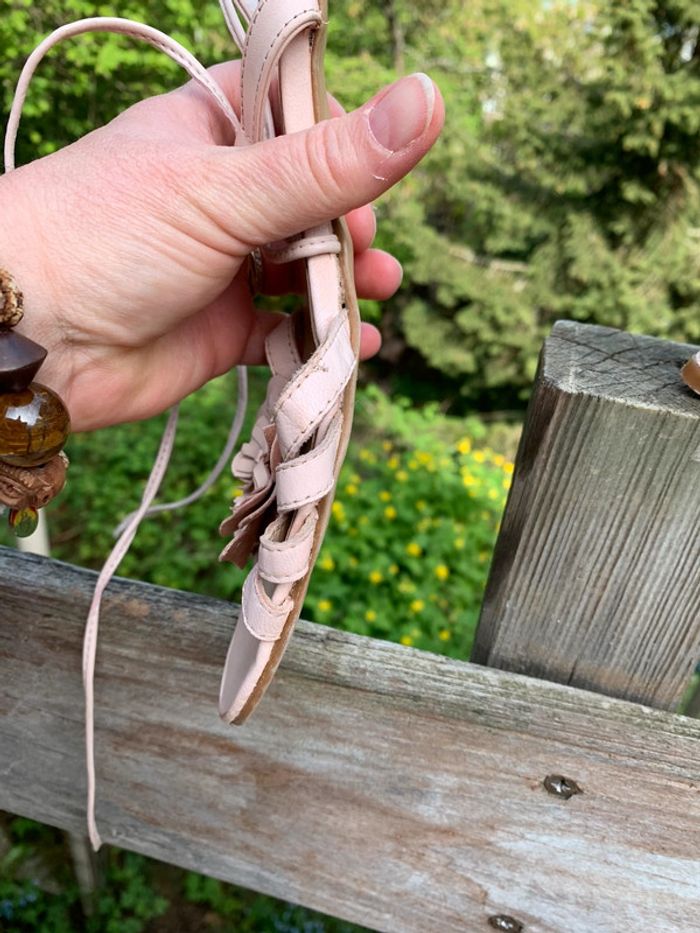 Pied nu à lacets fleuries rose poudrée pointure 38 - photo numéro 16