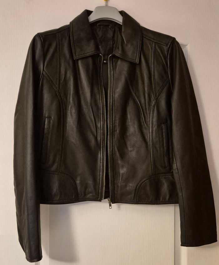 Blouson cuir véritable femme