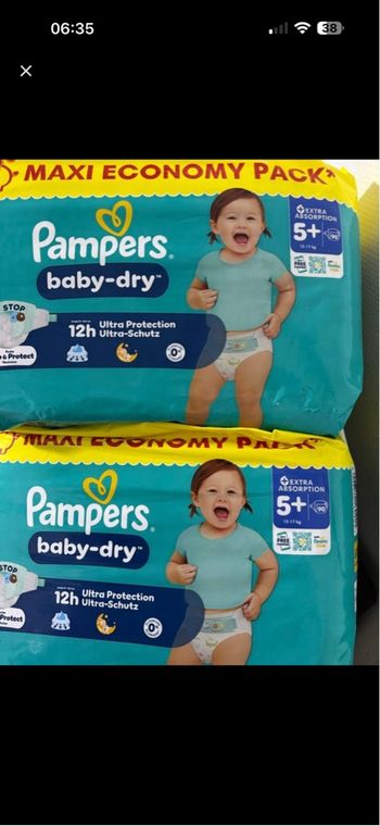 Pampers  baby dry taille 5+(12-7) kg