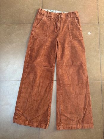 Pantalon large fille en velours 