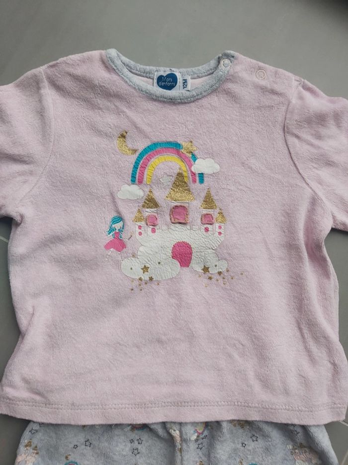 Pyjama 2 pièces fille 12 mois - photo numéro 2