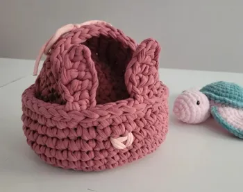 Lot de 2 paniers déco lapin 🐰 en coton recyclé neuf