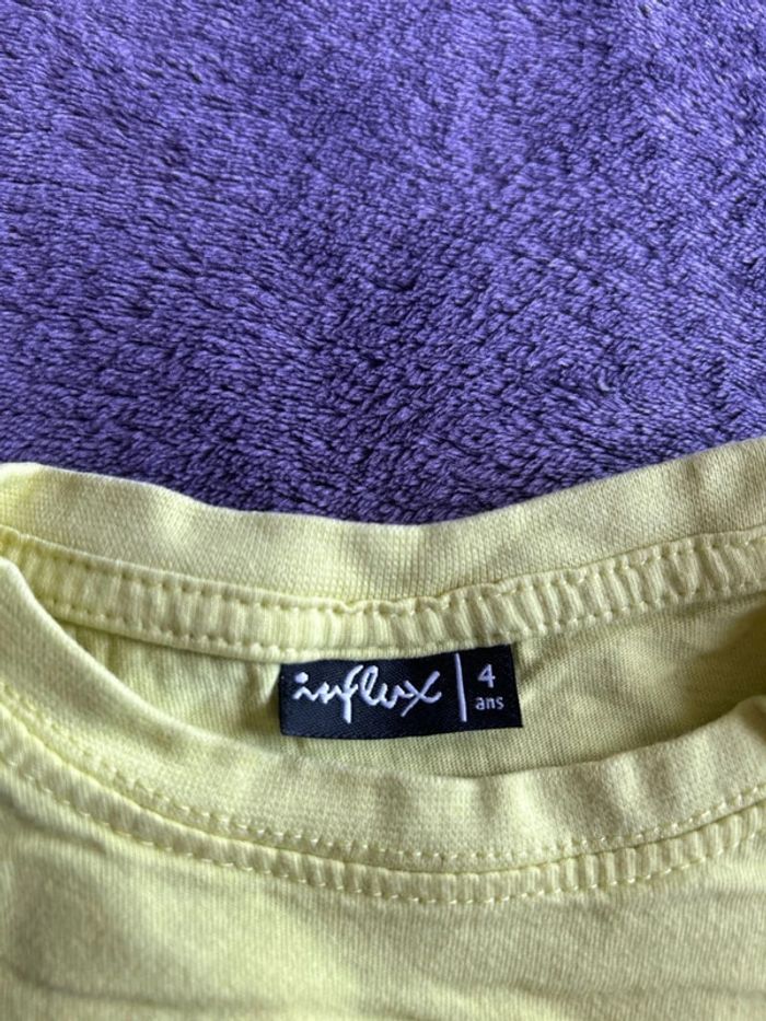 T-shirt manches courtes garcon jaune et bleu motif océan Influx taille 4 ans - photo numéro 4