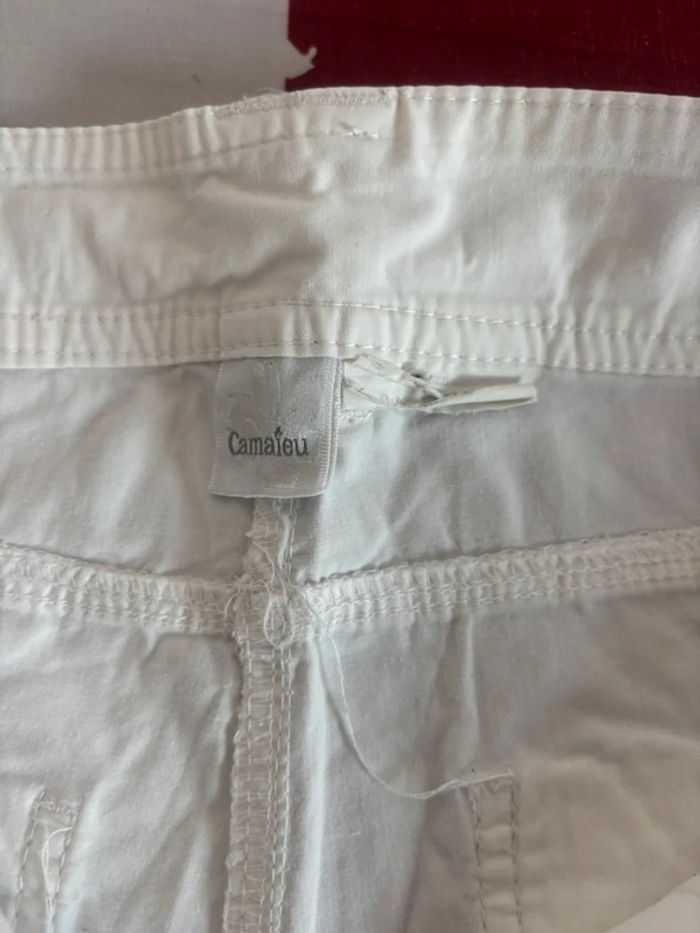 Pantacourt Camaïeu blanc taille 40 blanc - photo numéro 5