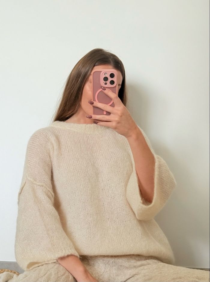 Pull - Ecru - Fluffy - Cocooning - Automne - photo numéro 2