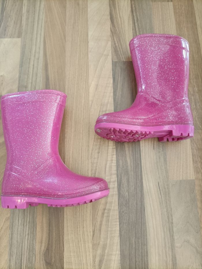Bottes de pluie roses pailletées 25-26 - photo numéro 4