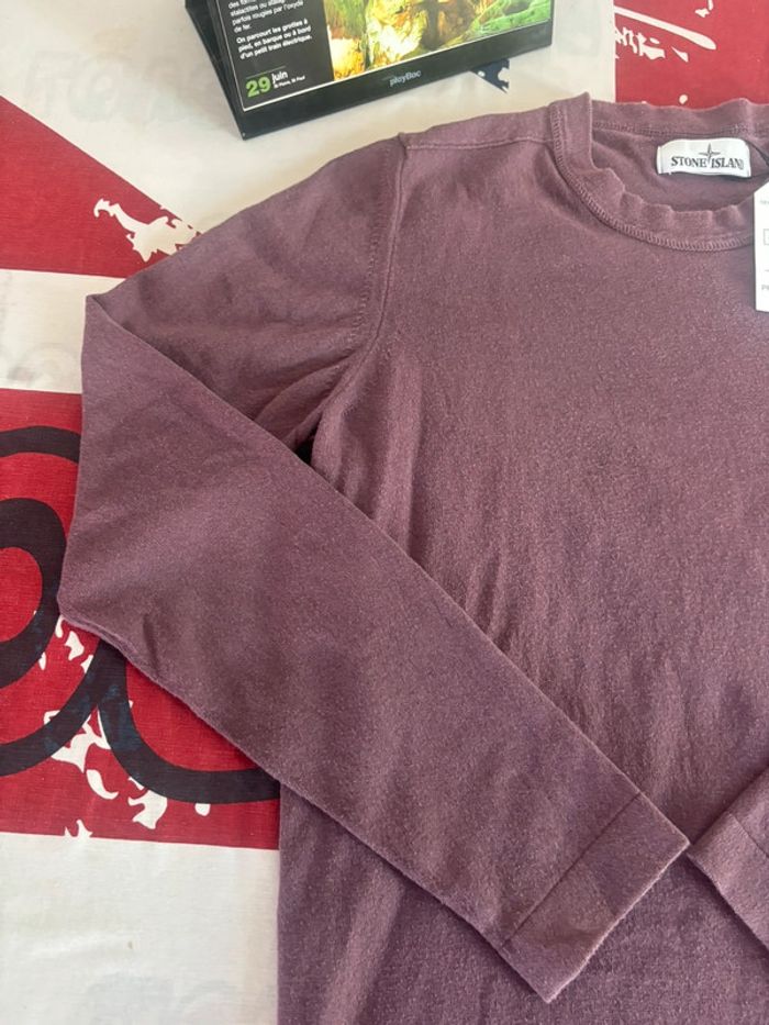 Sweat Stone Island taille S rouge bordeaux - photo numéro 3