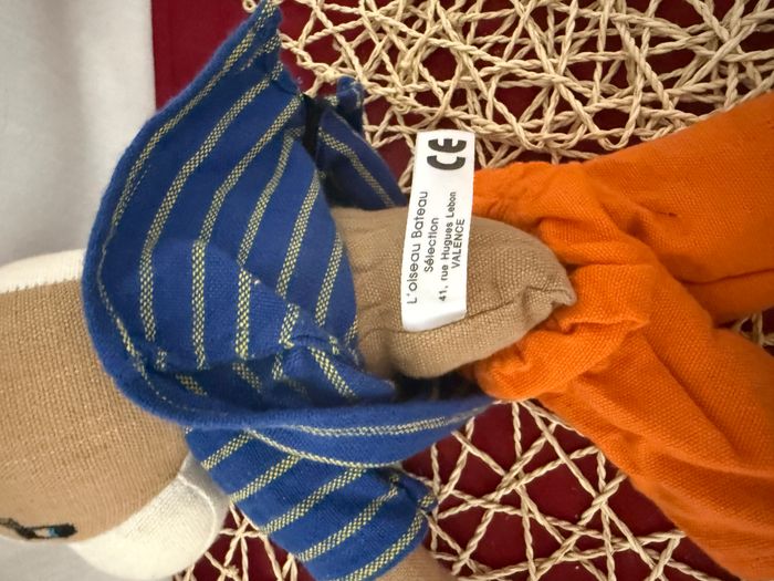 Doudou chien 100 % coton, L'oiseau Bateau, Blankie/Lovey/Newborn toy - photo numéro 5