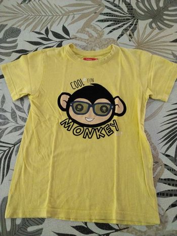 Tee shirt jaune singe Tissaia 10 ans