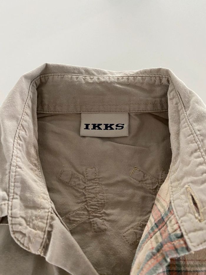 Chemise à carreaux beige ikks 6 ans - photo numéro 2
