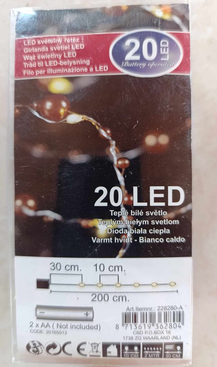 Lot 2 guirlandes 20 led marron a perles 200cm neuve - photo numéro 4