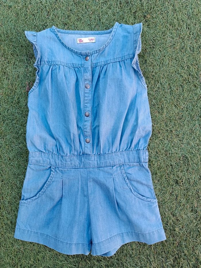 Belle petite combi short en jeans