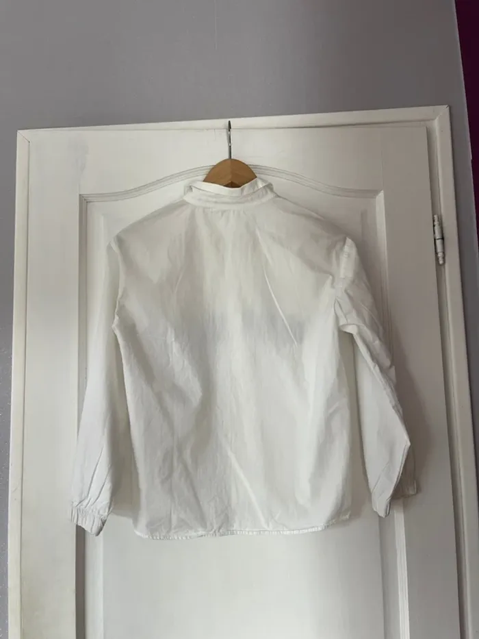 Chemise blanche fille – Zara Girls – 9 ans – Broderie noire - photo numéro 4